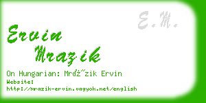 ervin mrazik business card